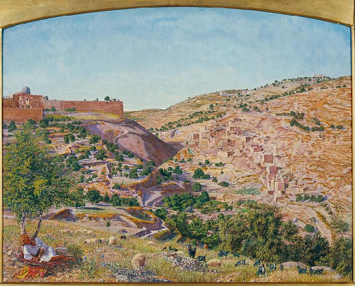 Thomas Seddon Jerusalem and the Valley of Jehoshaphat from the Hill of Evil Counsel Norge oil painting art